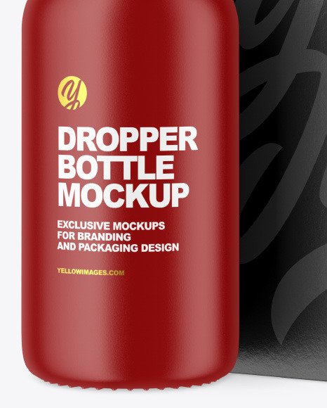 Matte Dropper Bottle w  Paper Box Mockup PSD #1