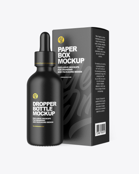 Ceramic Dropper Bottle w/ Paper Box Mockup