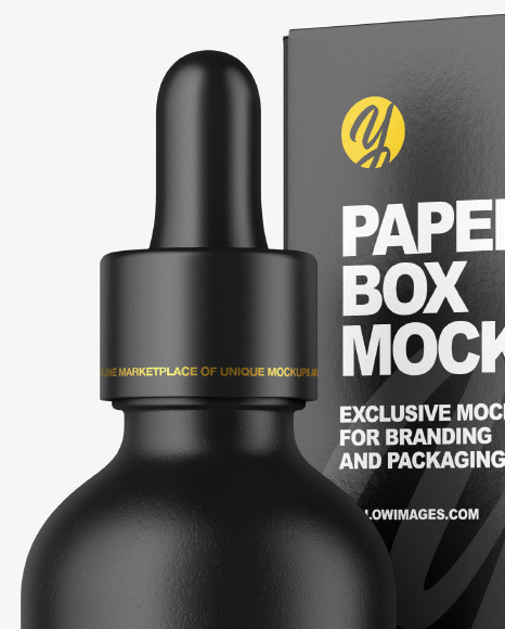 Ceramic Dropper Bottle w  Paper Box Mockup PSD #2