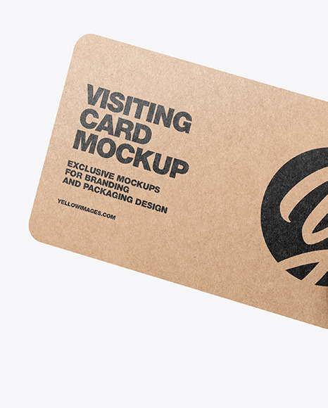 Kraft Business Card in a Hand Mockup Kraft Business Card in a Hand Mockup