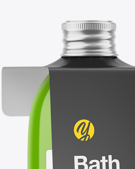 Glossy Bottle with Paper Label Mockup bubble bath 92425