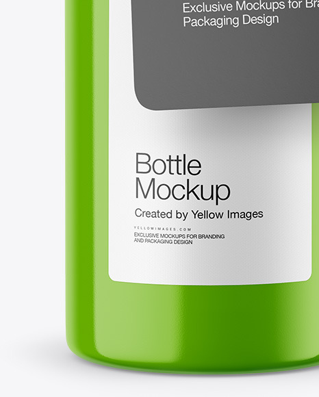 Glossy Bottle with Paper Label Mockup conditioner 92426