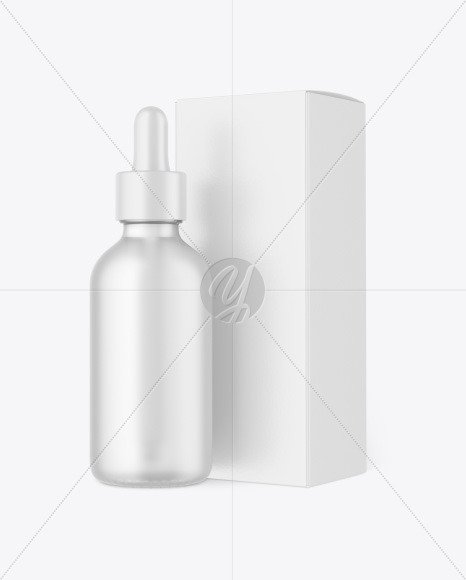 Frosted Glass Dropper Bottle w  Paper Box Mockup PSD #3