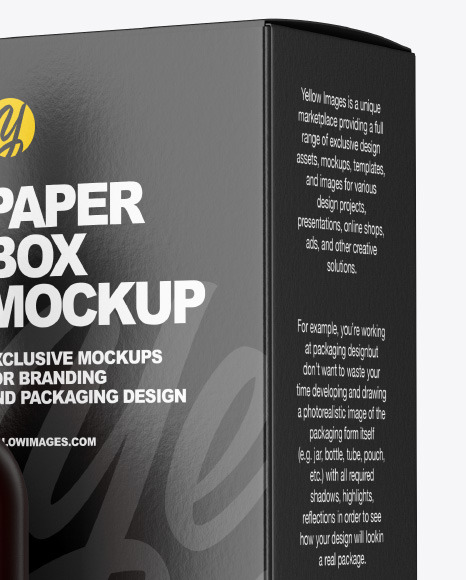 Amber Glass Dropper Bottle w  Paper Box Mockup PSD #6