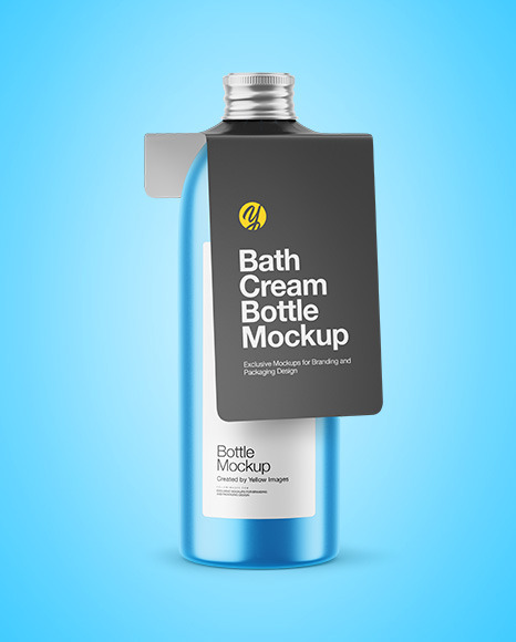 Metallic Bottle with Paper Label Mockup PSD #6