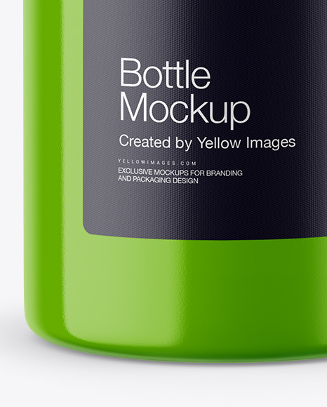 Glossy Bottle w  Kraft Label Mockup PSD #1