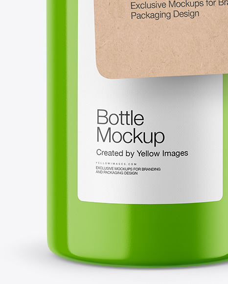 Glossy Bottle w  Kraft Label Mockup PSD #5