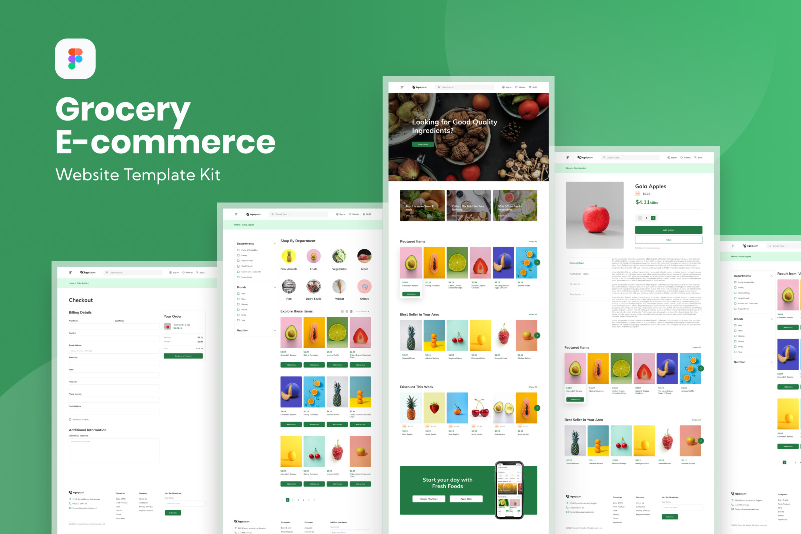 Grocery Website Template on Yellow Images Creative Store