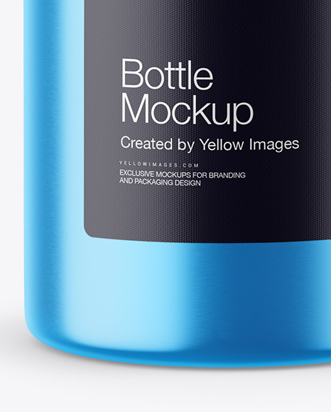 Metallic Bottle w  Kraft Label Mockup PSD #1