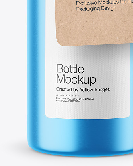Metallic Bottle w  Kraft Label Mockup PSD #5