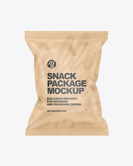 Kraft Paper Snack Package Mockup PSD #2