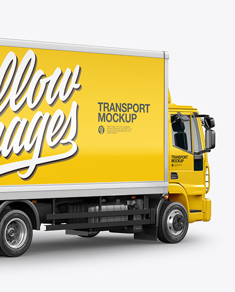 Box Truck Mockup   Back Half Side View PSD #4