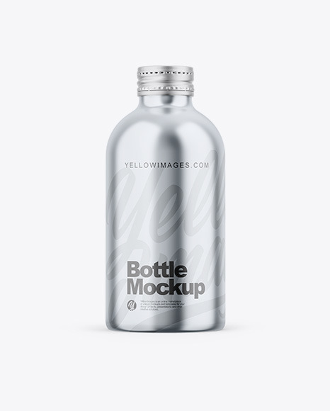 Glossy Metallic Bottle Mockup