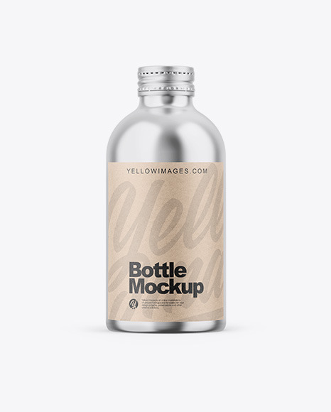 Glossy Metallic Bottle Mockup PSD #2