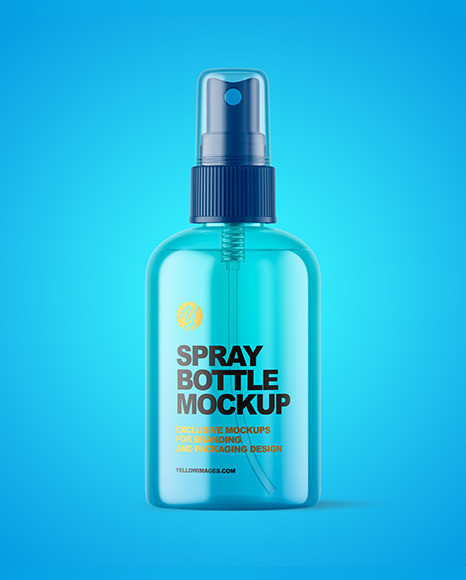 Clear Cosmetic Bottle with Pump Mockup PSD #3