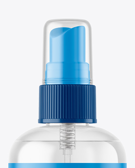 Clear Cosmetic Bottle with Pump Mockup PSD #5