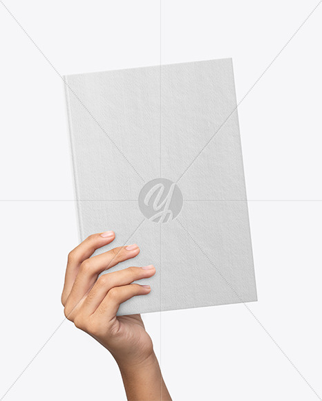 Fabric Hardcover Book in a Hand Mockup PSD #1