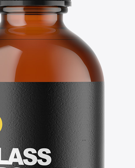 Amber Glass Dropper Bottle Mockup PSD #1