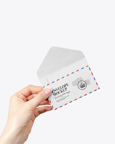 Opened Envelope In Hand Mockup