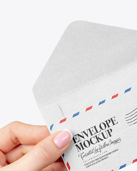 Opened Envelope In Hand Mockup
