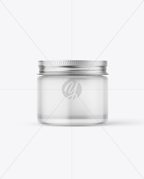 60ml Frosted Glass Jar w  Metallic Cap Mockup PSD #3