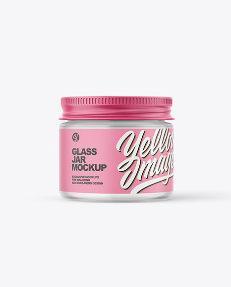 60ml Frosted Glass Jar w/ Metallic Cap Mockup 60ml Frosted Glass Jar w/ Metallic Cap Mockup