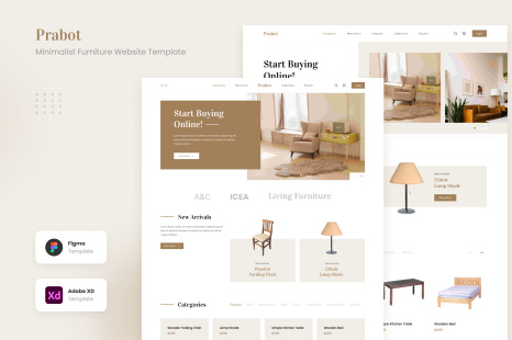 Prabot - Neat and Clean Minimalist Furniture Website Template