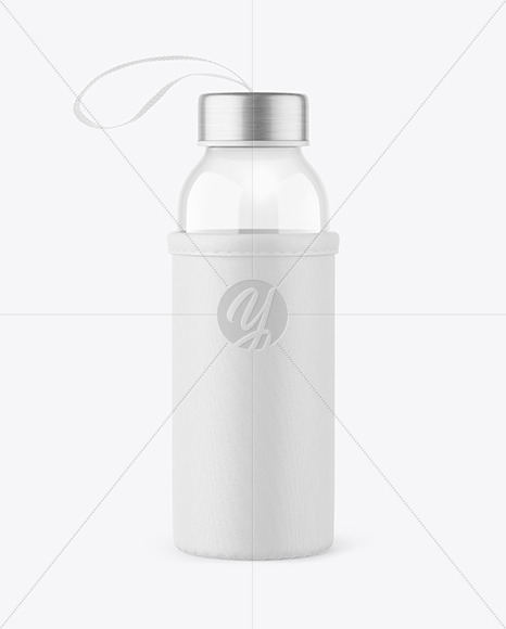 Glass Bottle with Pouch Mockup PSD #1