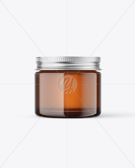 60ml Amber Glass Jar w  Metallic Cap Mockup PSD #3