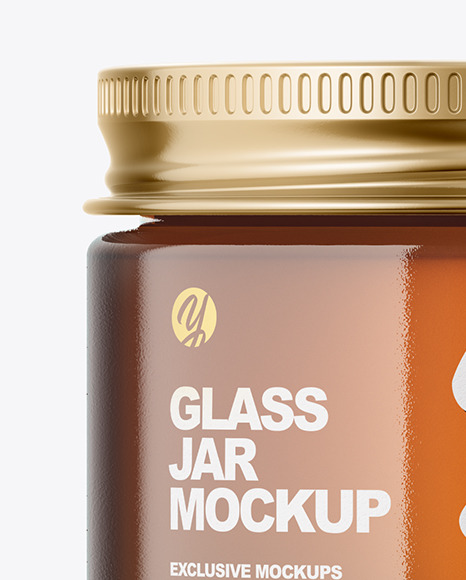 60ml Amber Glass Jar w  Metallic Cap Mockup PSD #1