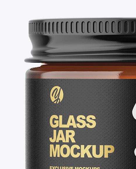 60ml Amber Glass Jar w  Metallic Cap Mockup PSD #7