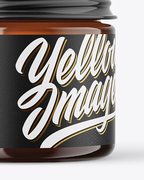 60ml Amber Glass Jar w/ Metallic Cap Mockup 60ml Amber Glass Jar w/ Metallic Cap Mockup