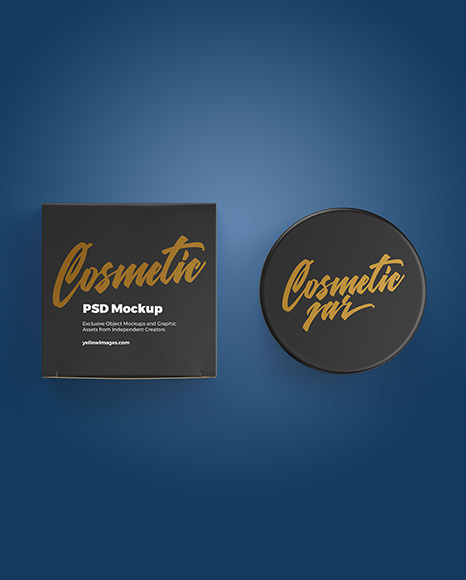 Box with Cosmetic Jar Mockup PSD #3