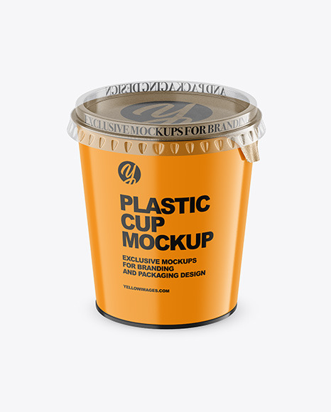 Glossy Plastic Cup Mockup PSD #1