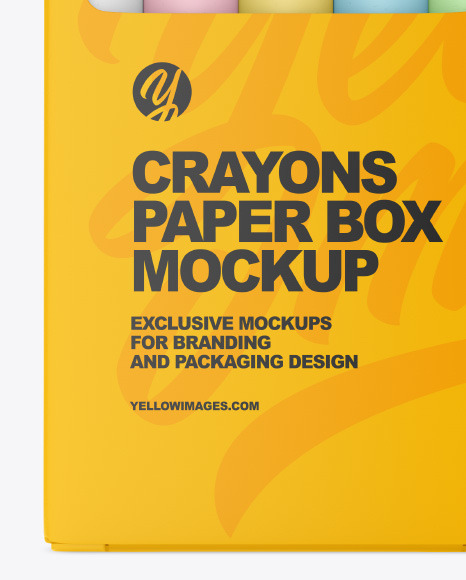 Paper Box w/ Crayons Mockup Paper Box w/ Crayons Mockup