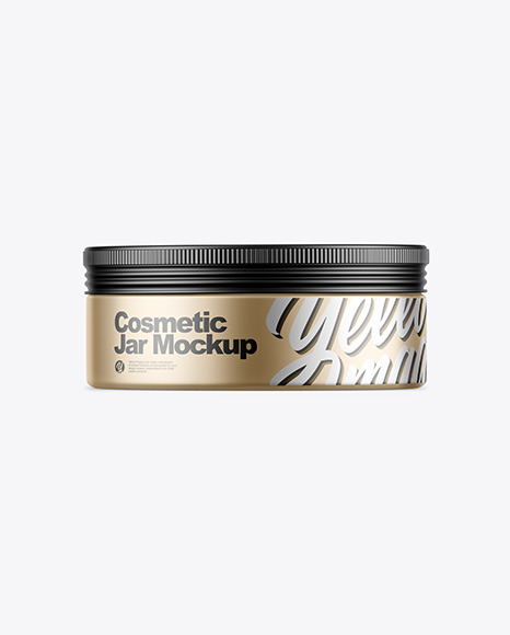 Matte Metallic Cosmetic Jar Mockup