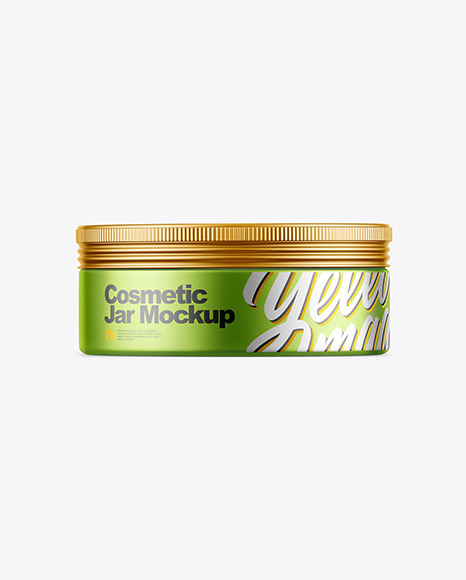 Matte Metallic Cosmetic Jar Mockup PSD #2