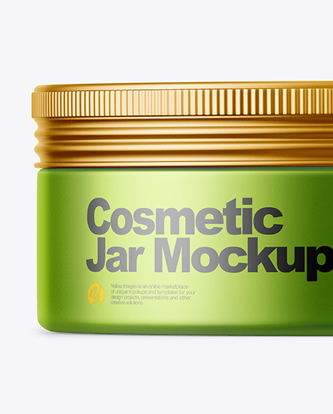 Matte Metallic Cosmetic Jar Mockup PSD #7