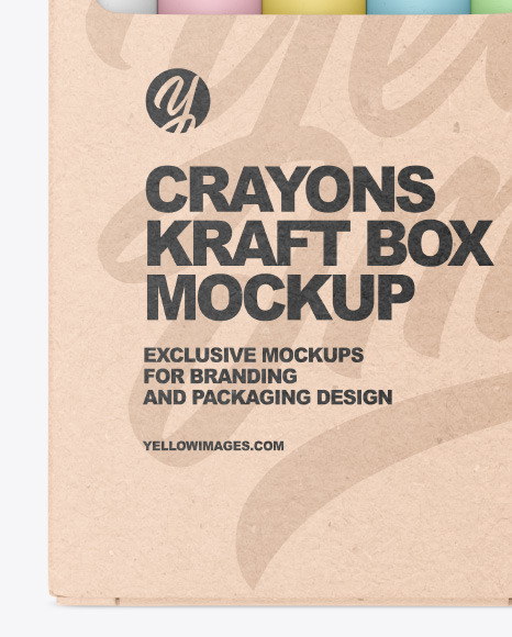 Kraft Box w/ Crayons Mockup Kraft Box w/ Crayons Mockup
