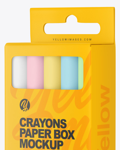 Paper Box w  Crayons Mockup PSD #2