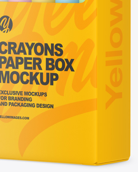 Paper Box w  Crayons Mockup PSD #6