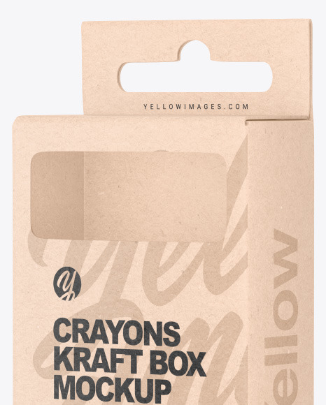 Kraft Box w  Crayons Mockup PSD #1