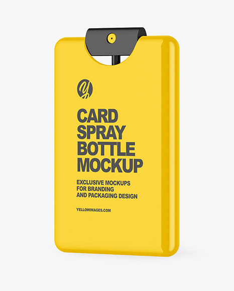 Glossy Card Spray Bottle Mockup
