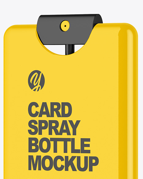 Glossy Card Spray Bottle Mockup PSD #1