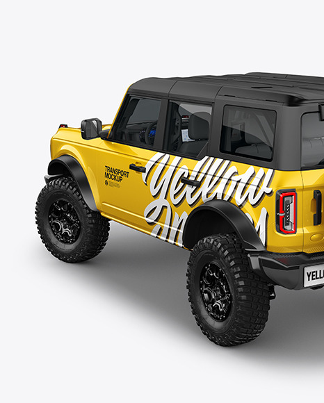 Off-Road SUV Mockup - Back Half Side View