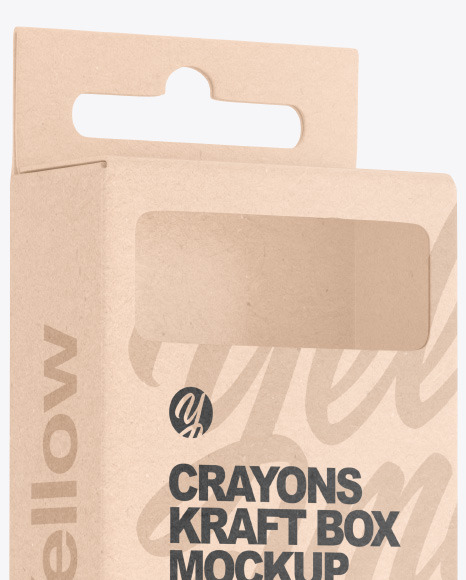 Kraft Box w  Crayons Mockup PSD #1