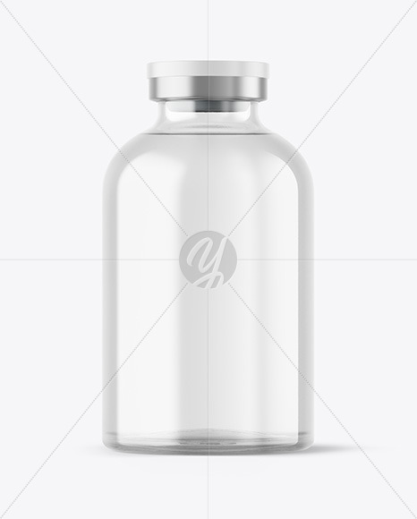 Clear Glass Medical Bottle Mockup on Yellow Images Object Mockups