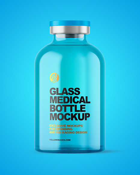 Clear Glass Medical Bottle Mockup Clear Glass Medical Bottle Mockup