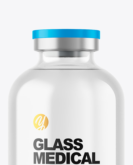 Clear Glass Medical Bottle Mockup Clear Glass Medical Bottle Mockup