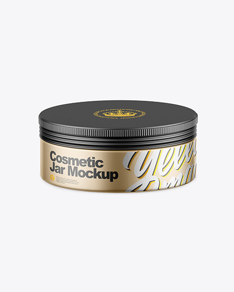 Matte Metallic Cosmetic Jar Mockup